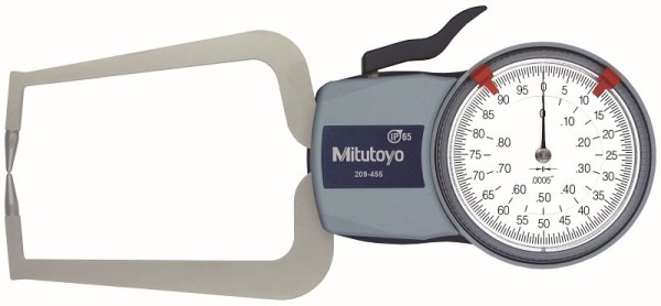 Mitutoyo Dial Caliper Gage Cggo 0-.8", Measuring Contact Type K-K, 209-455