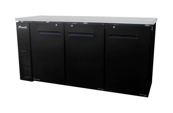 Migali 72″ Solid Door Back Bar Refrigerator, 72.8"x24.4"x35.75" (WxDxH), R290, C-BB72-HC