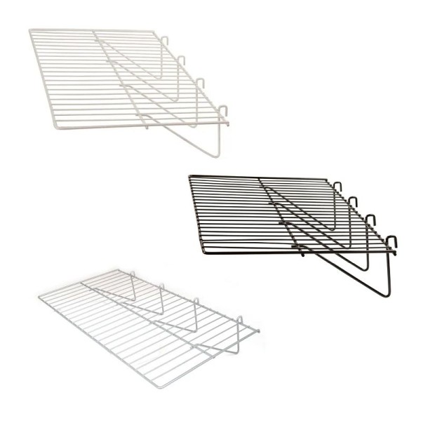 Econoco Straight Shelf with 1/8" Diameter Wire for Grid Panels, 23-1/2"L x 12"W, White Finish, Quantity: 6 pieces, WTE/2412