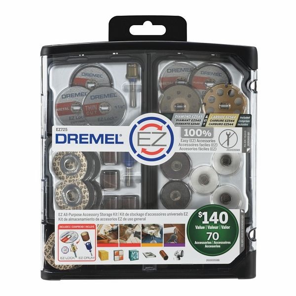 Dremel 70-Piece EZ Lock All-Purpose Accessory Kit, 2615E725AA
