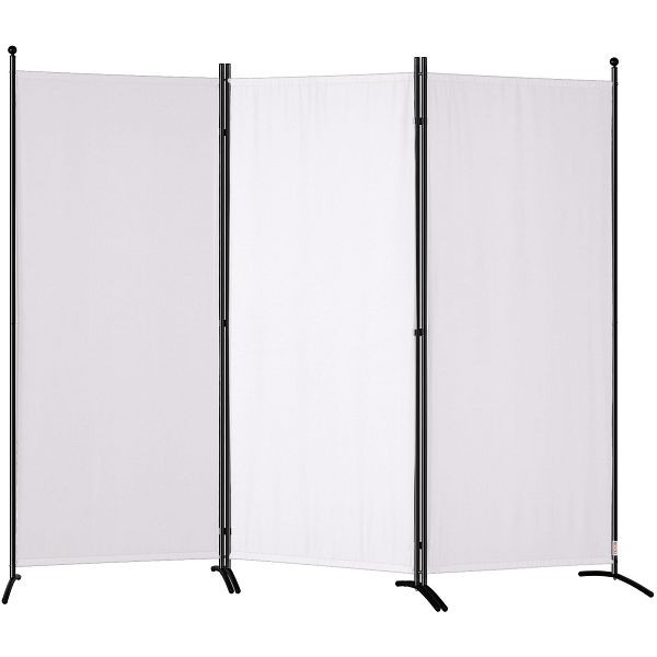 VEVOR Room Divider, 6.1 ft Room Dividers and Folding Privacy Screens (3-panel), Fabric Partition Room Dividers for Office, White, BLP310271INCHGODYV0