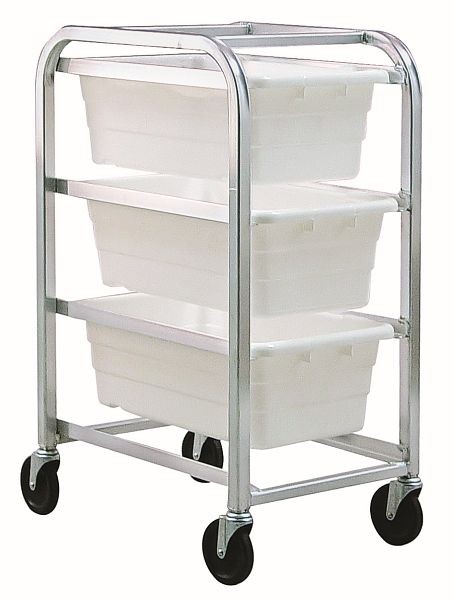 Quantum Storage Systems Tub Rack, mobile, 60 lb. weight capacity per bin, end loading, holds (3) TUB2516-8 white tubs (included), TR3-2516-8WT