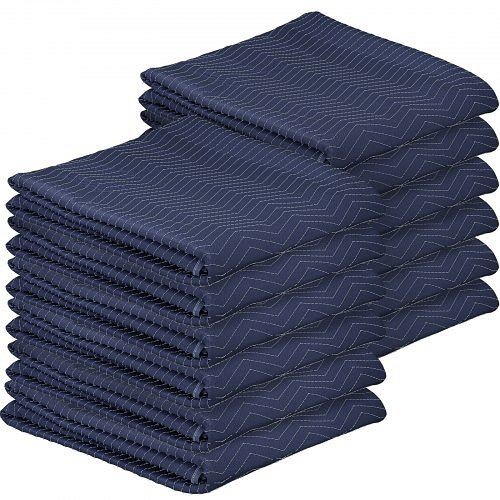 VEVOR Moving Blankets Packing Blankets 80" x 72" Furniture Pads 12 Pack Blue, BBYT3580X72126940V0