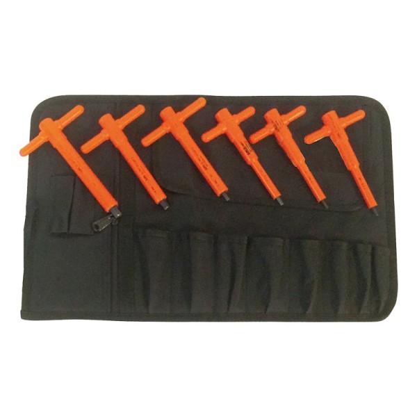 Jameson 1000V Insulated Imperial T-Handle Hex Key Set, 6-Piece, JT-KT-02667