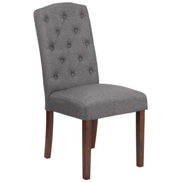Flash Furniture HERCULES Grove Park Series Gray Fabric Tufted Parsons Chair, QY-A18-9325-GY-GG