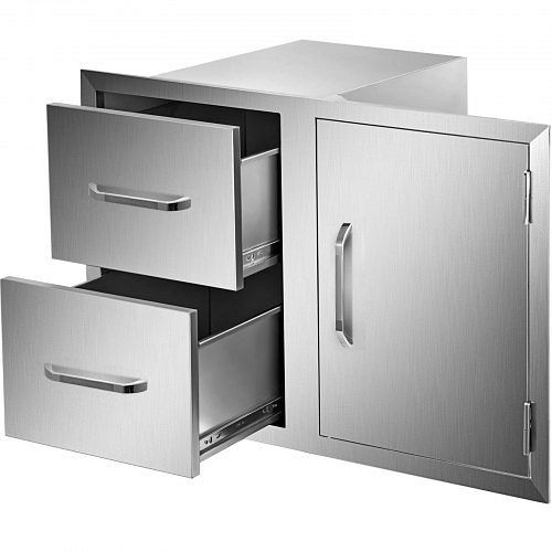 VEVOR 36-inch Grills Stainless Steel Right-hinged Access Door & Double Drawer Combo in 36" x 24" x 25", CTG36X28X41000001V0