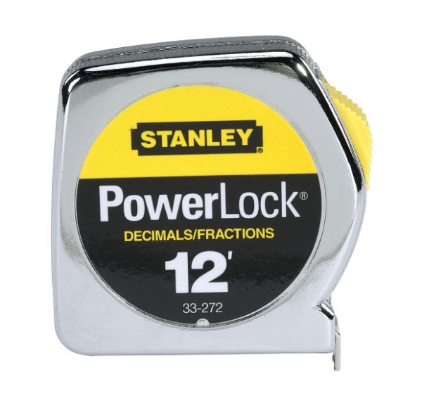 Stanley Powerlock Decimal Tape Rule with Metal Case 1/2" x 12 ft., 33-272