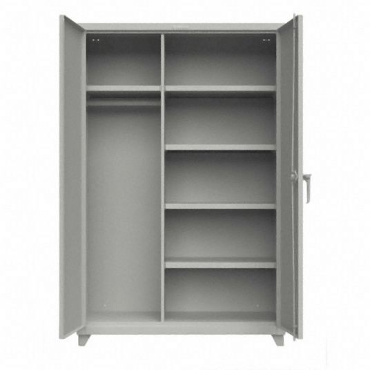 Strong Hold Heavy Duty Storage Cabinet, Grey, 75 in H X 60 in W X 24 in D, Assembled, 46-W-244-L