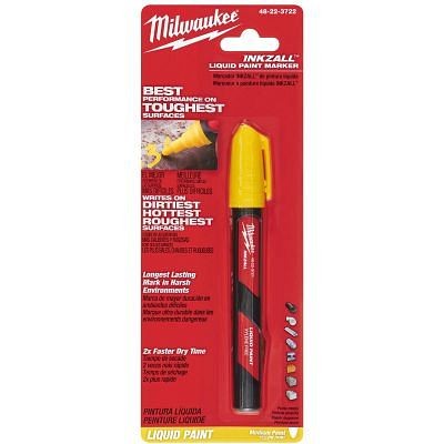 Milwaukee Inkzall Yellow Liquid Paint Marker, 1-Pack, 48-22-3722