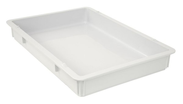 Quantum Storage Systems Pizza Dough Box, 26x18x3", stackable, dishwasher safe, PP, white, Quantity: 6 pieces, FSB-PT26183WT