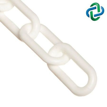 Mr. Chain Plastic Barrier Chain, White, 1-Inch Link Diameter, 500-Foot Length, 10001-500