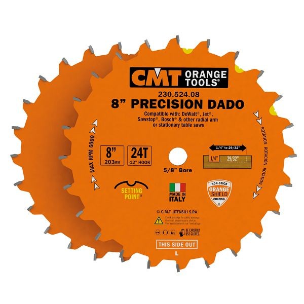 CMT Orange Tools Precision Dado 8"x24x5/8", 4 Pieces, 230.524.08