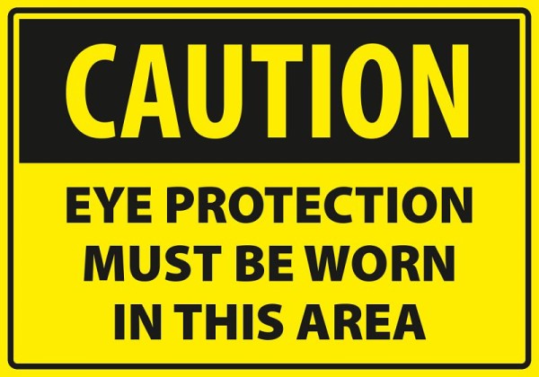 Marahrens Sign Caution - eye protection must be worn in this area, rigid plastic, Size: 10 x 7 inch, MA0015.010.21