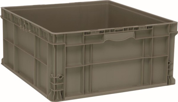 Quantum Storage Systems Stacker Straight Wall Container, 24"L x 22-1/2"W x 11"H, up to 175 lbs. stack capacity, gray, RSO2422-11