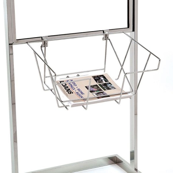 Econoco Wire Literature Basket for Bulletin Sign Holder, Chrome, WSB2