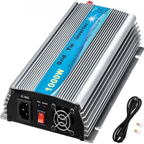 VEVOR Grid Tie Solar Inverter, 1000W MPPT Power Inverter, 50/60 Hz, Grid Tie Inverter DC 20-45V Input to AC 90-140V Output, BWNBQGWV1000W1101V1