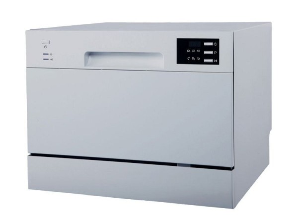 Sunpentown Countertop Dishwasher with Delay Start & LED, Silver, SD-2225DS