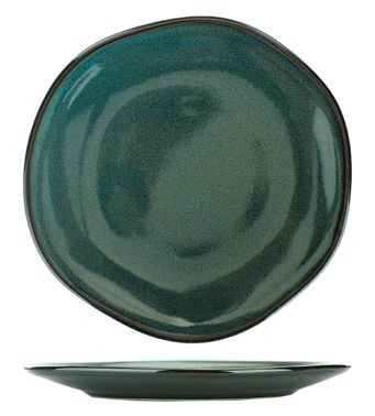 International Tableware Luna Stoneware Midnight Blue Plate 12", Midnight Blue with Black Trim and Speckles, Quantity: 12 pieces, LU-21-MI