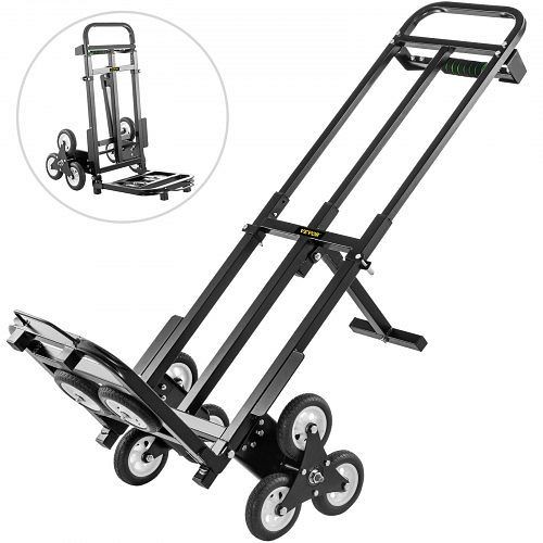 VEVOR Stair Climbing Cart 460lbs Capacity, Portable Folding Trolley, with Towing Wheels, PLC02-02000000001V0