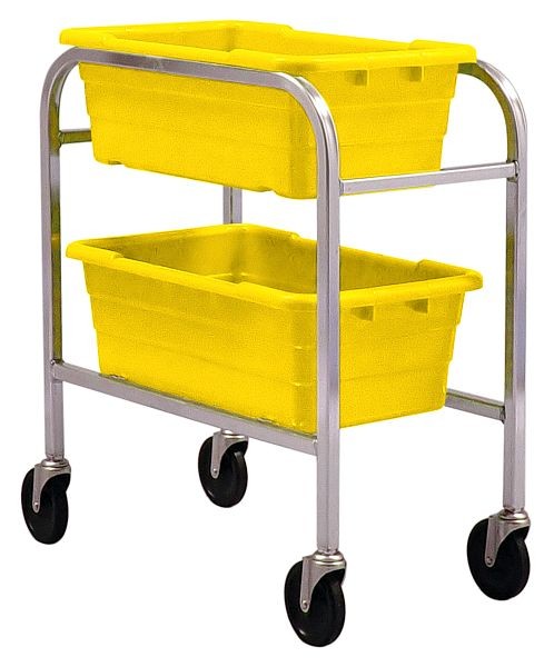 Quantum Storage Systems Tub Rack, mobile, 60 lb. weight capacity per bin, end loading, holds (2) TUB2516-8 yellow tubs (included), TR2-2516-8YL