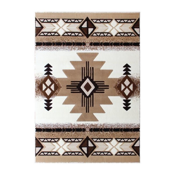 Flash Furniture Mohave Collection 5' x 7' Ivory Traditional Southwestern Style Area Rug - Olefin Fibers with Jute Backing, ACD-RG180-57-IV-GG
