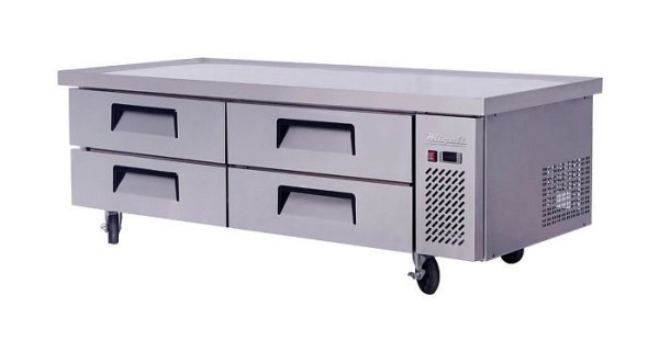 Migali 72″ Wide Refrigerated Chef Base with 76″ extended top, 76"x32"x26.6" (WxDxH), 134A, C-CB72-76-HC