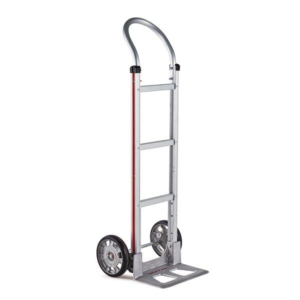 Magliner Aluminum Hand Truck, Straight Frame, Horizontal Loop Handle, 14" x 7-1/2" Aluminum Die-Cast Nose Plate, 8" Mold-On Rubber Wheels, HMK111AA1