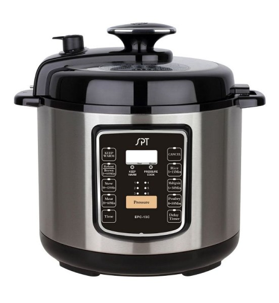 Sunpentown 6.5 Qt. Electric Stainless Steel Pressure Cooker with Quick Release, EPC-13C