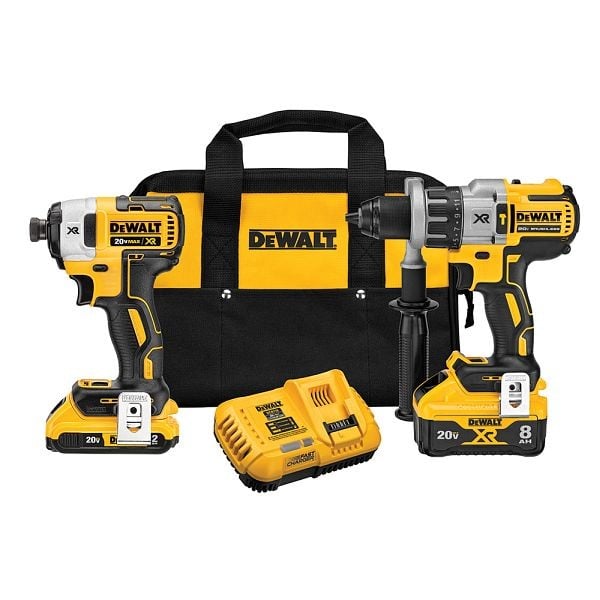 DeWalt 20V Max XR Hammer Drill/Driver with Power Detect Tool Technology and Impact Driver Kit, DCK299D1W1