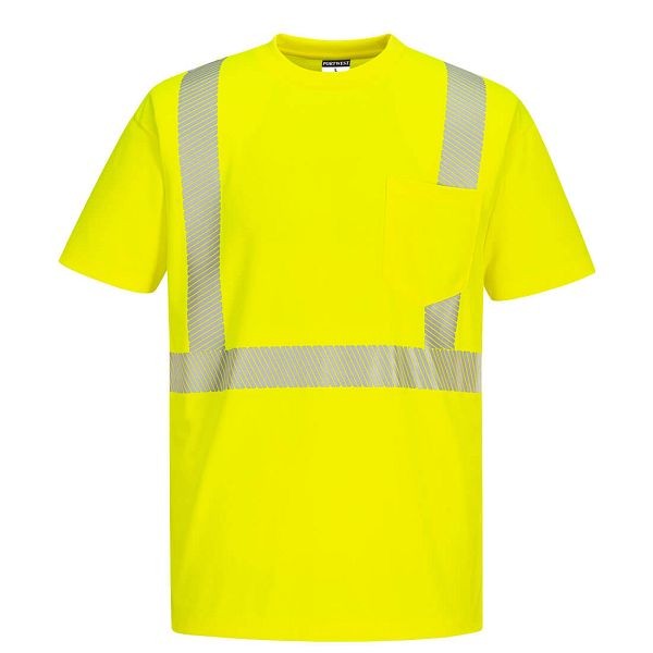 Portwest Segmented Tape Short Sleeve T-Shirt, Yellow, 4XL, S194YER4XL