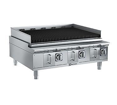 Electrolux Professional EMPower Restaurant Range charbroiler, 36" wide, gas, 99,000 BTU, cast iron radiants with 4" adjustable, removable legs, 169121