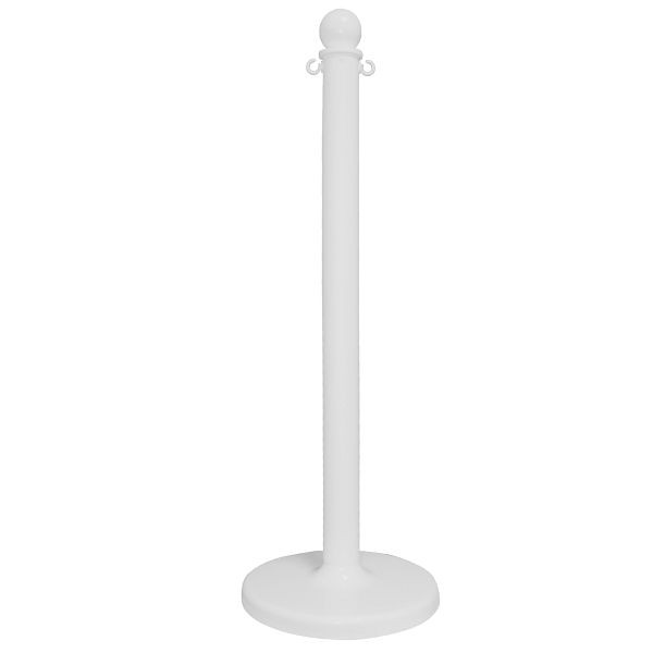 Mr. Chain Stanchion, White, 40-Inch Height, 2.5-Inch Diameter Pole, Quantity of pieces: 2, 96401-2