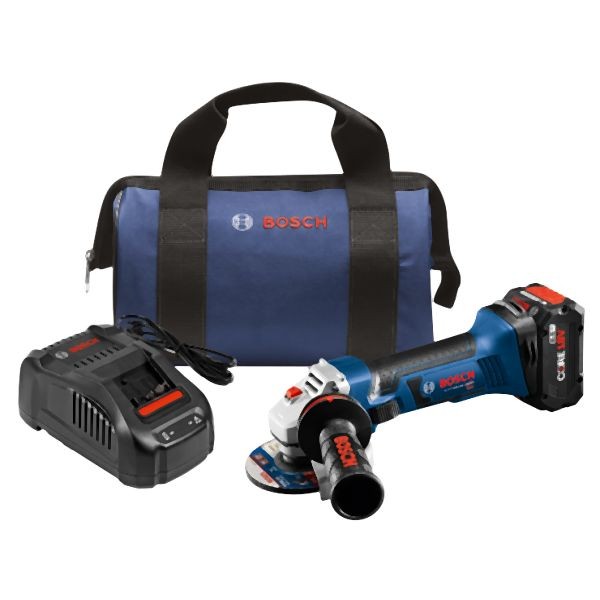 Bosch 18V 4-1/2 Inches Angle Grinder Kit with (1) CORE18V 4.0 Ah Compact Battery, 060193A31E