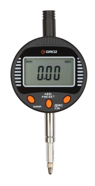 Groz Digital Indicator, with 8mm Stem, 0-0.5" Range, 0.0005" Resolution, 16220