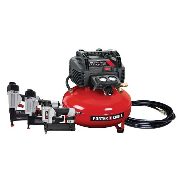 PORTER CABLE 3-Nailer and Compressor Combo Kit, PCFP3KIT