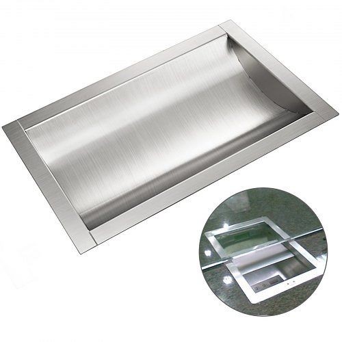 VEVOR Cash Window Drop-in Deal Tray 14"(l) X 10"(w) Business Banks 304 Stainless Steel, QRSTP14X10X2YC001V0