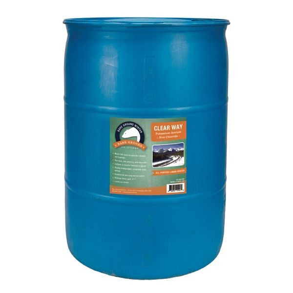 Bare Ground Clear Way Non Chloride Potassium Acetate, Quantity: 55 gallon, POACE-55D