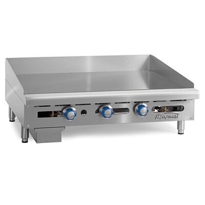 Imperial Countertop Griddle, gas, 24"W x 24"D surface, 1" polished steel plate, (2) burners, ITG-24