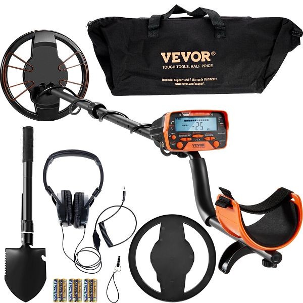 VEVOR Metal Detector for Adults & Kids, 10 Inch Waterproof Search Coil with LCD Display 7 Modes, YJSJSTCQ10510KDE7V0
