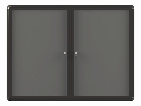 MasterVision Gray Fabric Bulletin Enclosed Board Cabinet, VT640103727