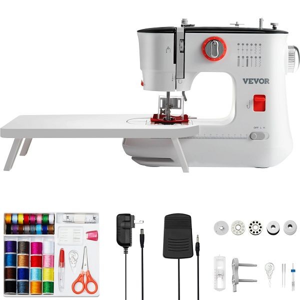 VEVOR Sewing Machine, Portable Sewing Machine for Beginners with 12 Built-in Stitches, J330MIN72W125KA9OV1