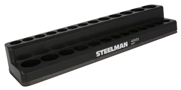 STEELMAN 1/4-Inch Drive Magnetic Socket Holder, 26 socket capacity, holds both Shallow and Deep sockets, 42032