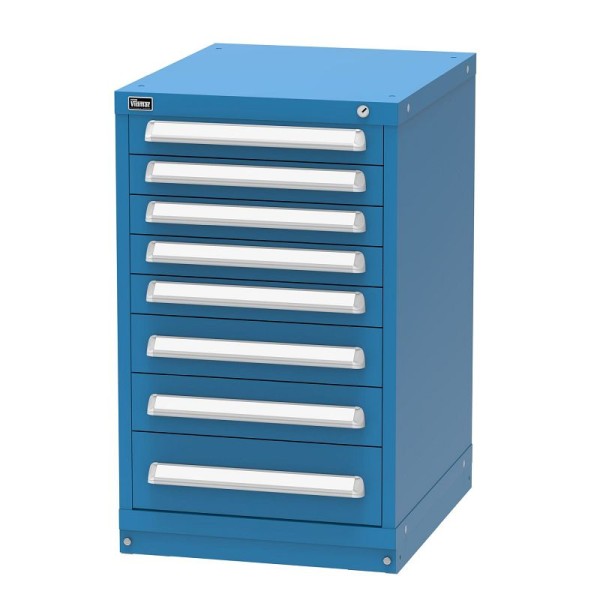 Vidmar DARK BLUE Standup Work Height Drawer Cabinet with 8 Drawers, 21.38" x 30" x 37", RP1941AL-DARK BLUE