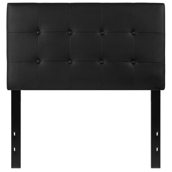 Flash Furniture Lennox Tufted Upholstered Twin Size Headboard in Black Vinyl, HG-HB1705-T-BK-GG