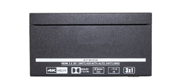 Alfatron HDMI switcher with 3 inputs and 1 output, ALF-WUK3A