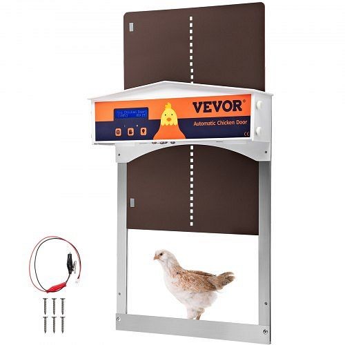 VEVOR Automatic Chicken Coop Door Opener Cage Closer Timer Light Sensor Brown, HGSJLMZHSBDDW6QRBV0