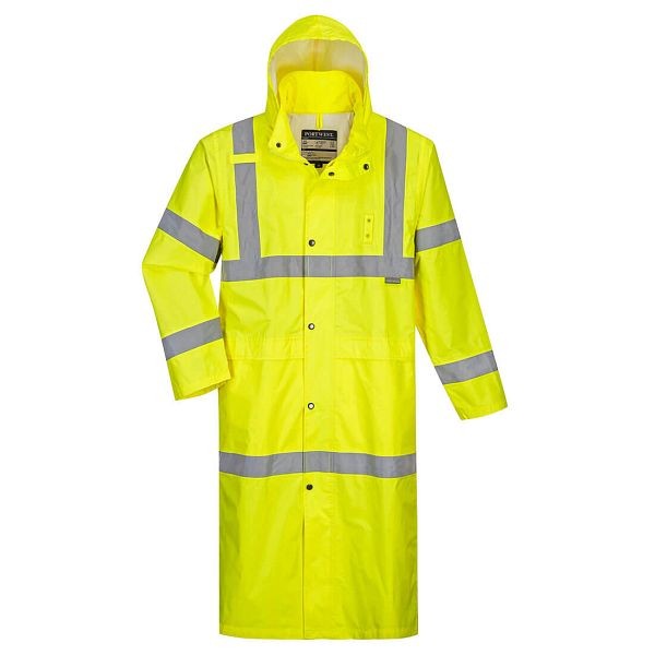 Portwest Hi-Vis Classic Rain Coat 48", Yellow, L, UH445YERL