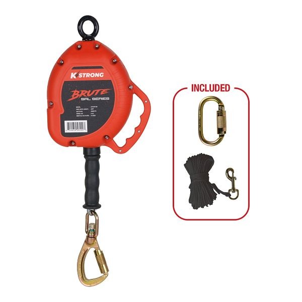 KStrong️ BRUTE️ 30 ft. Cable SRL with Swivel Carabiner. Includes installation carabiner and tagline (ANSI), UFS310130