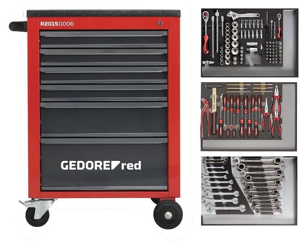 GEDORE red R21560004 Tool set in workshop trolley MECHANIC 129 pieces, 3301673