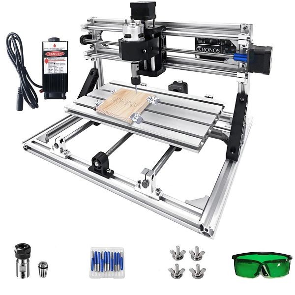 VEVOR CNC 3018 DIY 3 Axis Engraver Kit with 2500mw Laser Engraver Milling Machine, DKJ3Z3018DKJ2500MV1